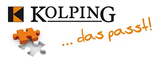 Kolping-Logo mit einem Puzzel-Stück und dem Schriftzug: "... das passt!"